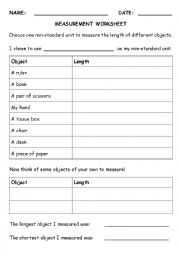 English Worksheet: measurement worksheets