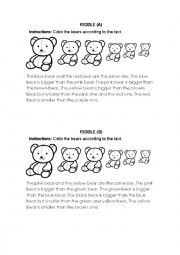 English Worksheet: Comparative Riddles Information Gap