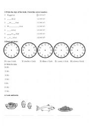 Time, food and days of the week