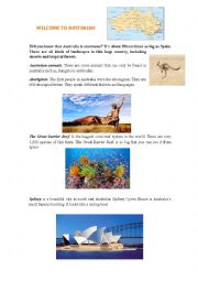 English Worksheet: Welcome to Australia!