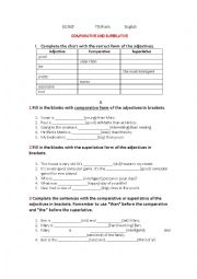 English Worksheet: Comparatives and superlatives