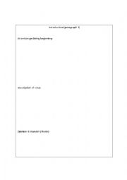 English Worksheet: Graphic Organizer for Persuasive Writing