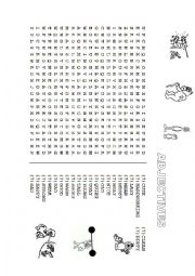 English Worksheet: ADJECTIVES WORDSEARCH