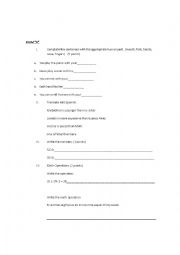 English Worksheet: Human Body, Math operations, Clothes