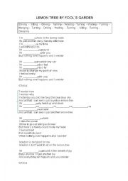 English Worksheet: Lemon Tree Song - Present Continuous