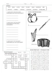 Learning musical instruments and their categories