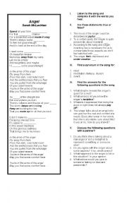 English Worksheet: Angel - Sarah McLachlan