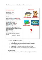 English Worksheet: MYSTERY SOUNDS