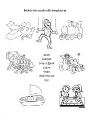 English Worksheet: Toys_matching
