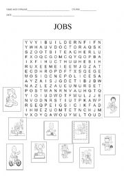 English Worksheet: jobs and to be ( affirmative)