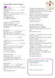 English Worksheet: SONG - Jennifer Lopez / Aint your mama