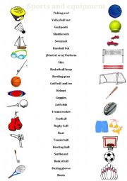 English Worksheet: Sports and equipment