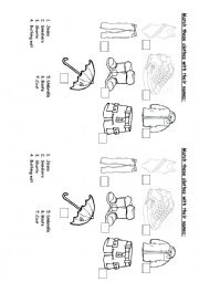 English Worksheet: Clothing matching