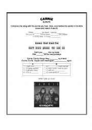 English Worksheet: Carrie - Europe