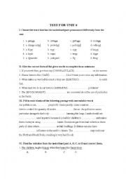 English Worksheet: GENERAL TEST FOR 9th GRADE