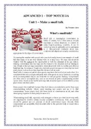 English Worksheet: Make a small talk