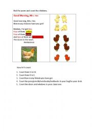 English Worksheet: GOOD MORNING, MRS. HEN (a poem)