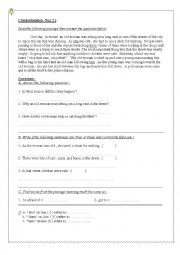 English Worksheet: an old woman 