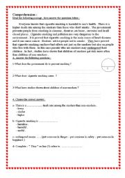 English Worksheet: cigarette smoking