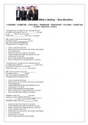 English Worksheet: What a feeling  - One direction