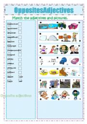 English Worksheet: Opposites adjectives