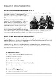 English Worksheet: Media and Body Image