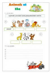 English Worksheet: Zoo Animals