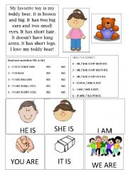 English Worksheet: Reading comprehension text for starter or children 1