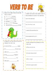 English Worksheet: verb to be