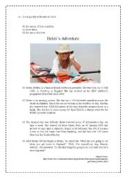 Reading Comprehension: Helens Adventure