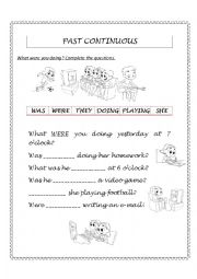 English Worksheet: Past Continuous