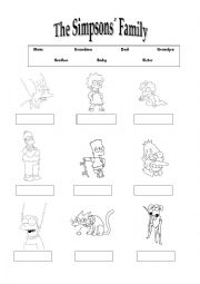 English Worksheet: The Simpsons Family members 