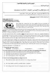 English Worksheet: Mock bac exam + model answers and scoring scale Algerian curruculum