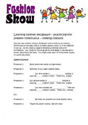 English Worksheet: Fashion Show - role play