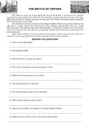English Worksheet: Battle of Ortona