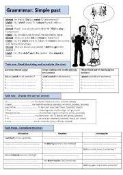 English Worksheet: simple past: presentation and practice