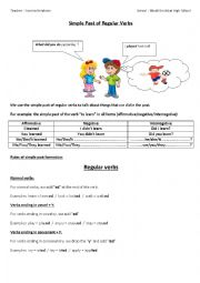 English Worksheet: Simple Past of Regular verbs