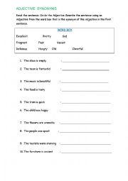 English Worksheet: Adjective Synonym