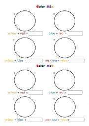 English Worksheet: Color Mix