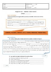 English Worksheet: Test about Personal Descrition (revision)