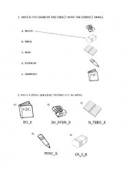 English Worksheet: Match and write