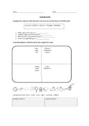 English Worksheet: food and health