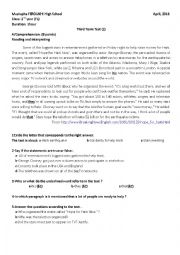 English Worksheet: Exam