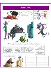 English Worksheet: body parts