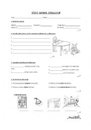 English Worksheet: There is/are test