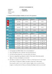 English Worksheet: Schedule