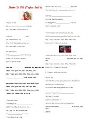 English Worksheet: Song Shake it Off (Taylor Swift) - with gaps