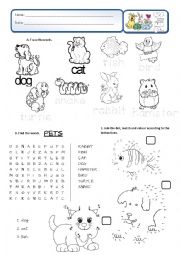 English Worksheet: Pets