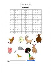 English Worksheet: Farm Animals