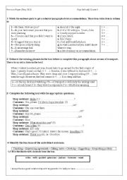 English Worksheet: Revision paper module 4 and 5 grade 8 tunisian programme
